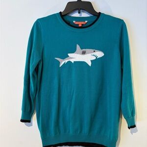 Modcloth Teal Shark Crewneck Sweater size L